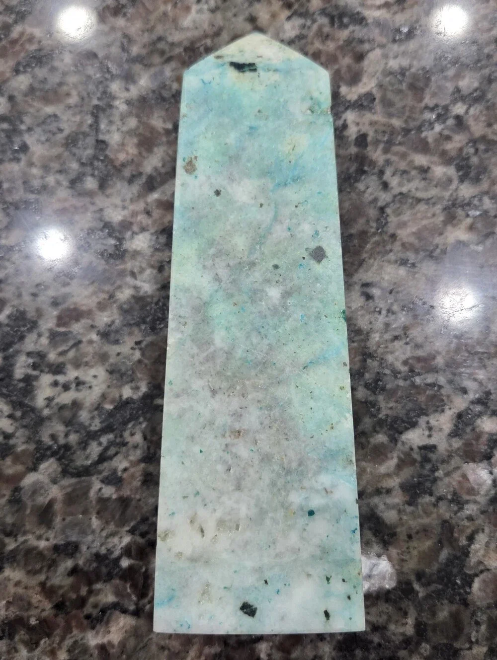 Natural Chrysocolla Blue Green Crystal Point Obelisk Tower #7 New